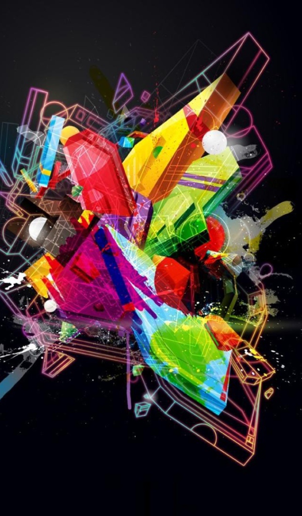 Радужная абстрактная структура, 3Д графика