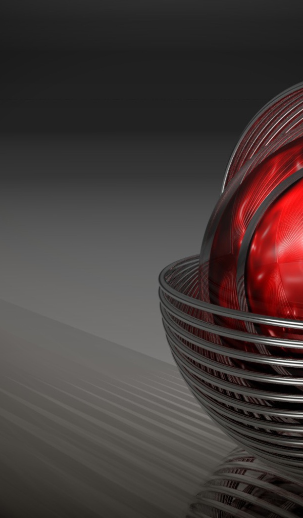 Красный шар в серой оболочке, 3-Д графика