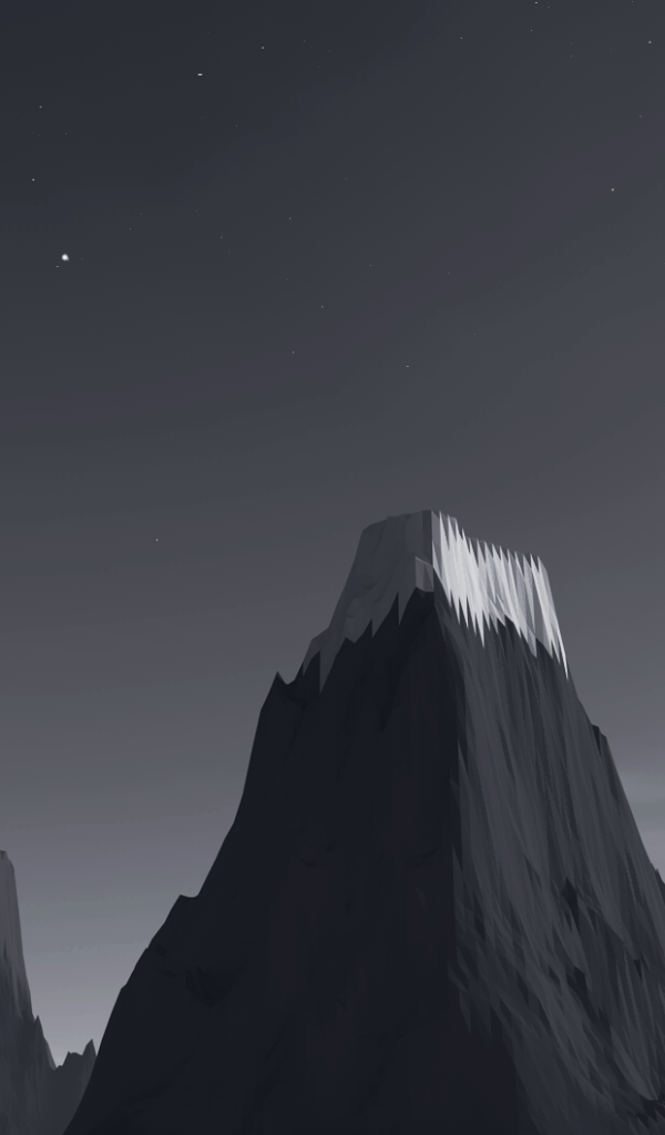 Снег на серой горе, 3Д графика