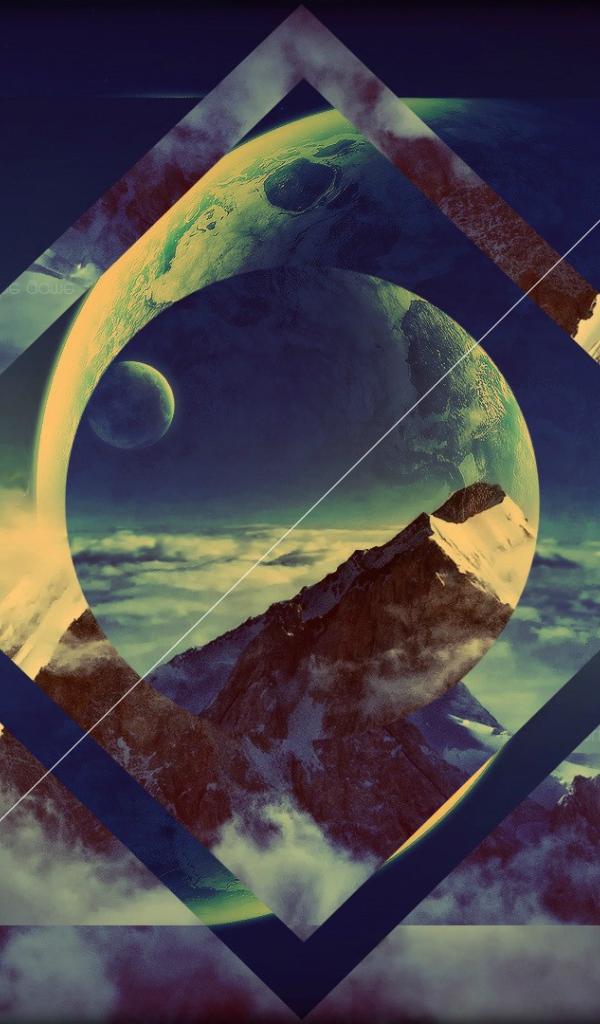 Квадрат на фоне гор