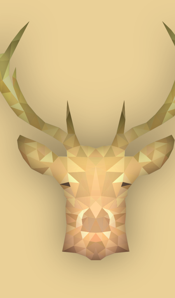 Голова оленя, светлый фон 3Д