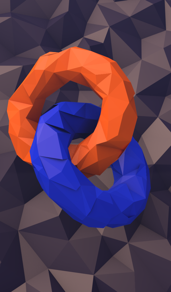 Два кольца на фоне 3Д