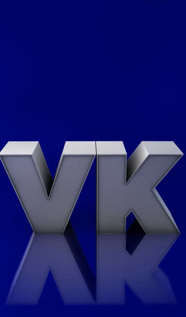 Белые буквы ВК, 3Д модель