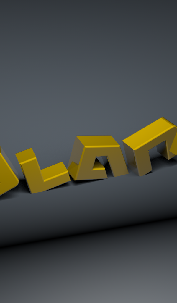 Желтые буквы нак сером фоне, 3Д модель