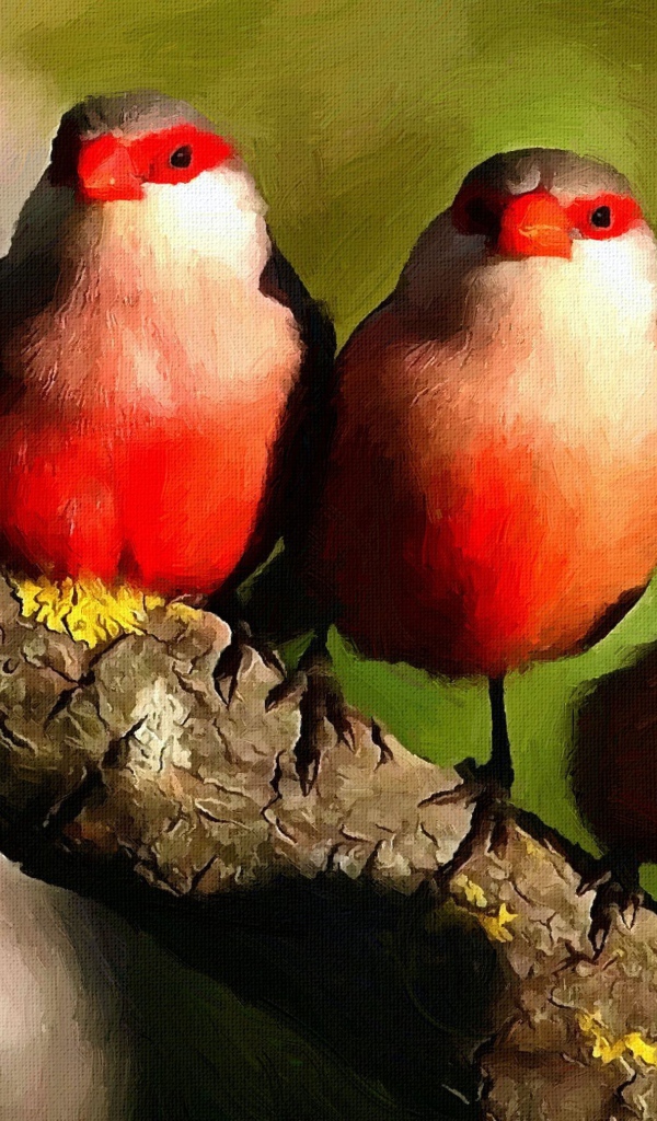 Три птицы на картине