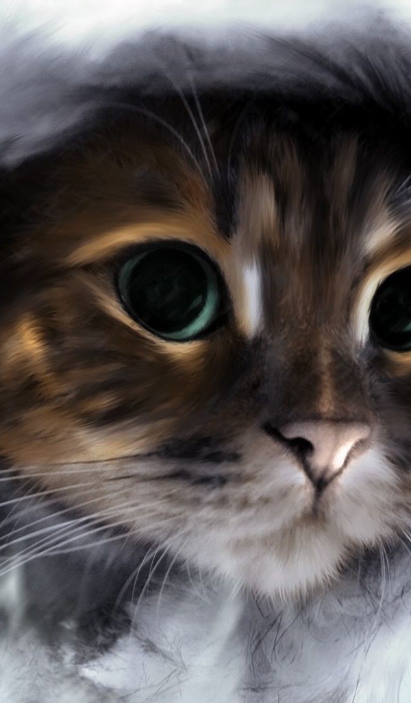 Кот в меховом капюшоне