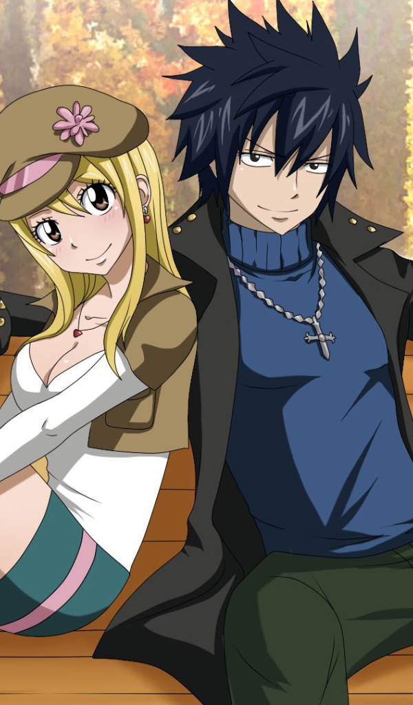 Парень и девушка в аниме Сказка о хвосте феи