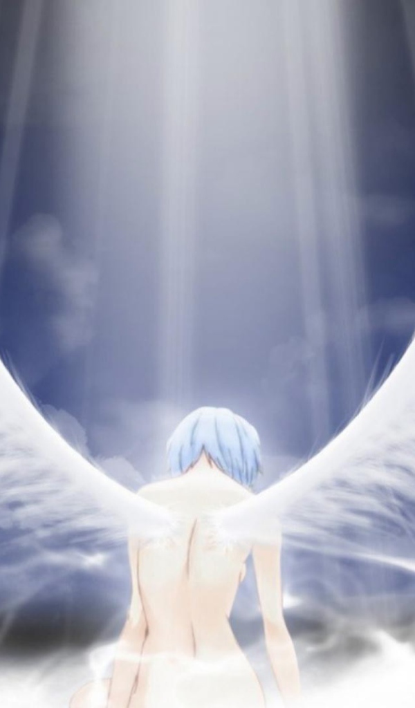 Ангел аниме в лучах света