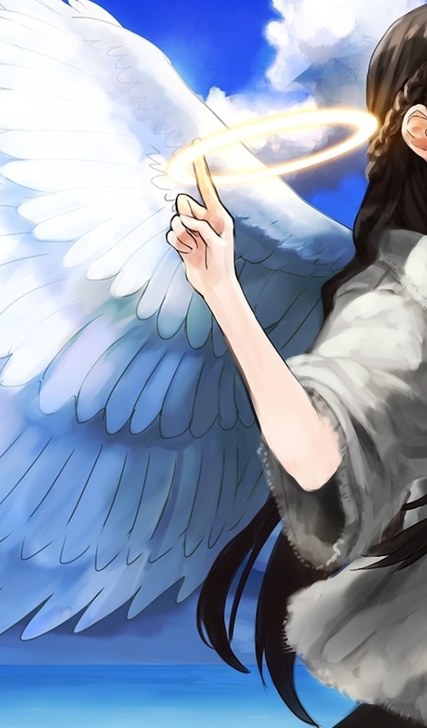 Девушка ангел из аниме