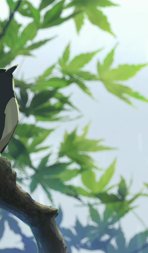 Птица в аниме Сад изящных слов