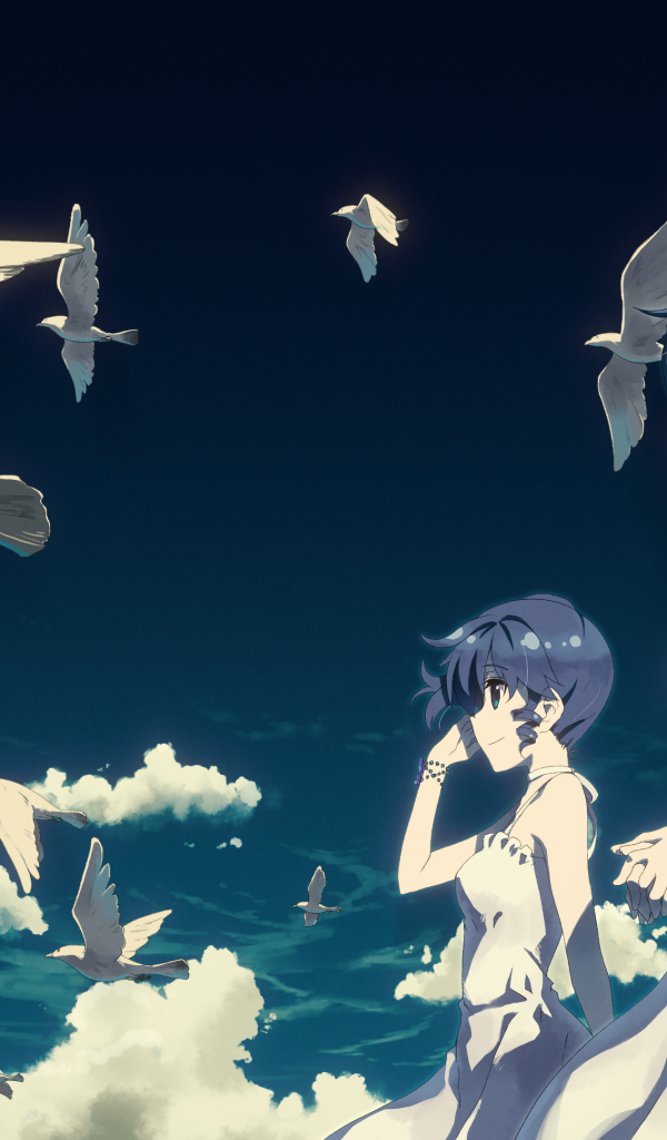 Персонажи аниме DJ Max среди птиц