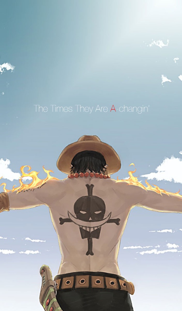 Персонаж аниме с тату пирата на спине