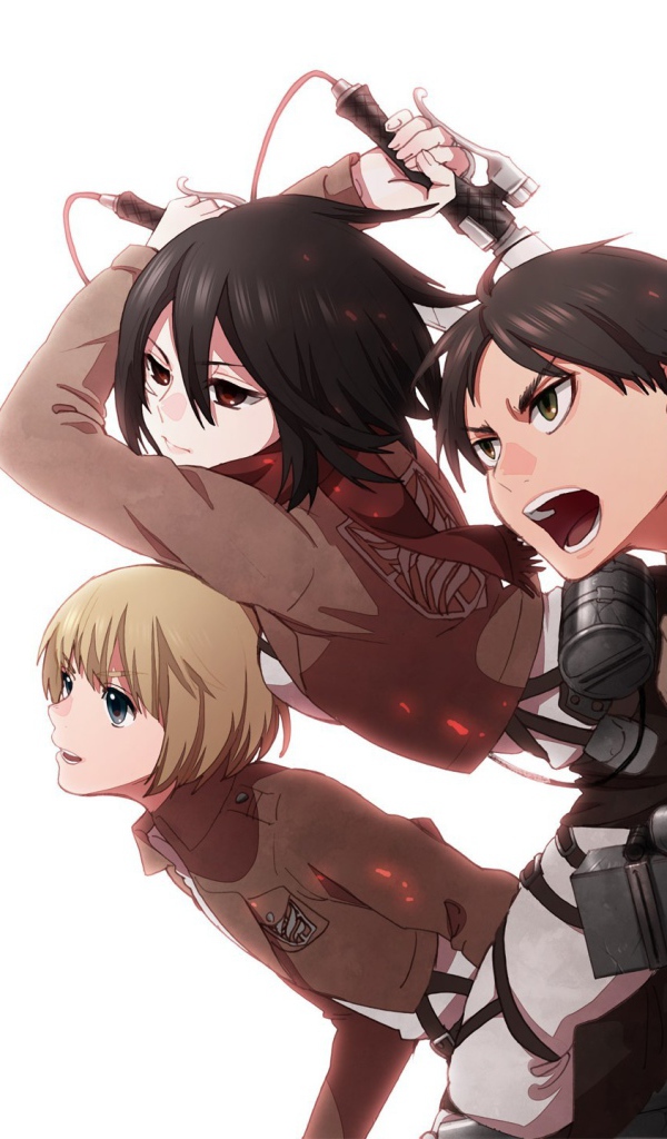 Герои аниме Атака Титанов идут в атаку