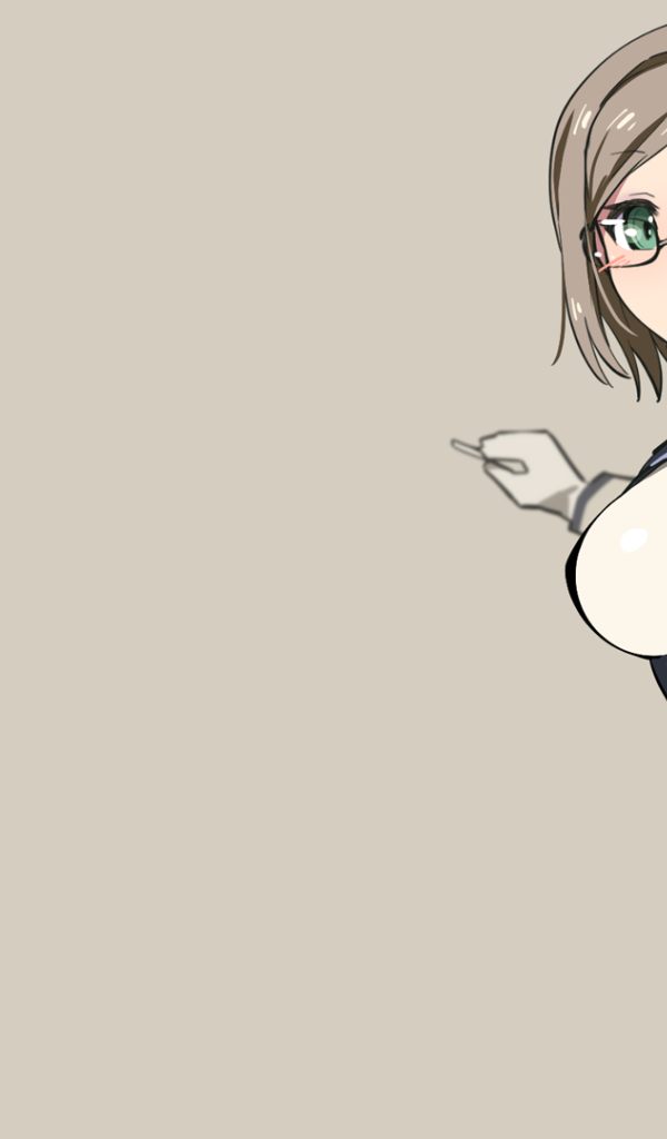 Аниме девушка Кантай, серый фон