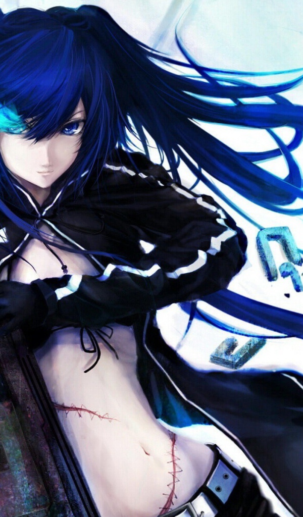 Девушка герой аниме с синими волосами