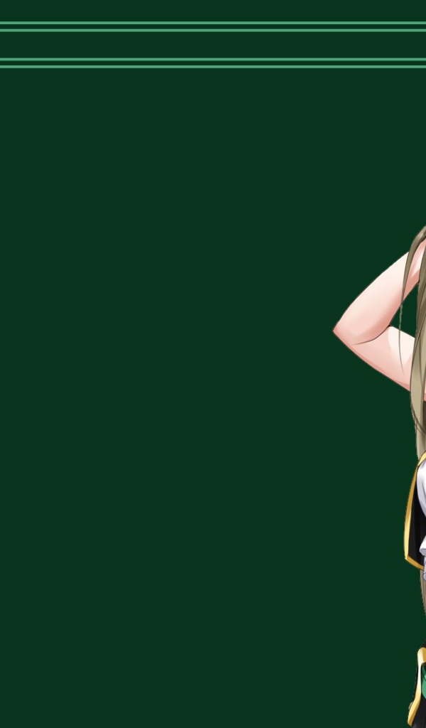 Аниме девочка на зеленом фоне