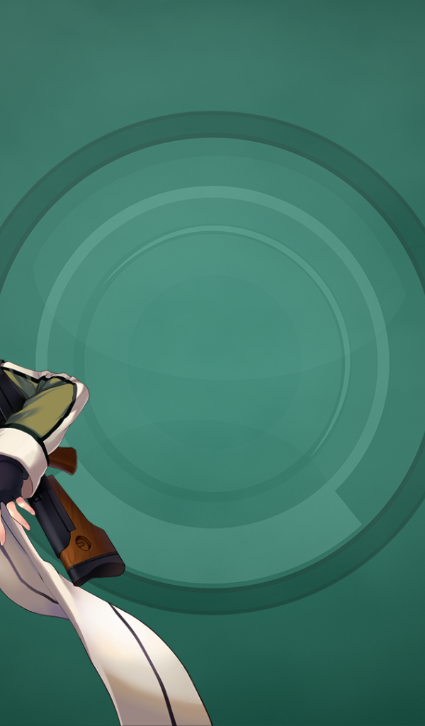 Девушка воин аниме на зеленом фоне