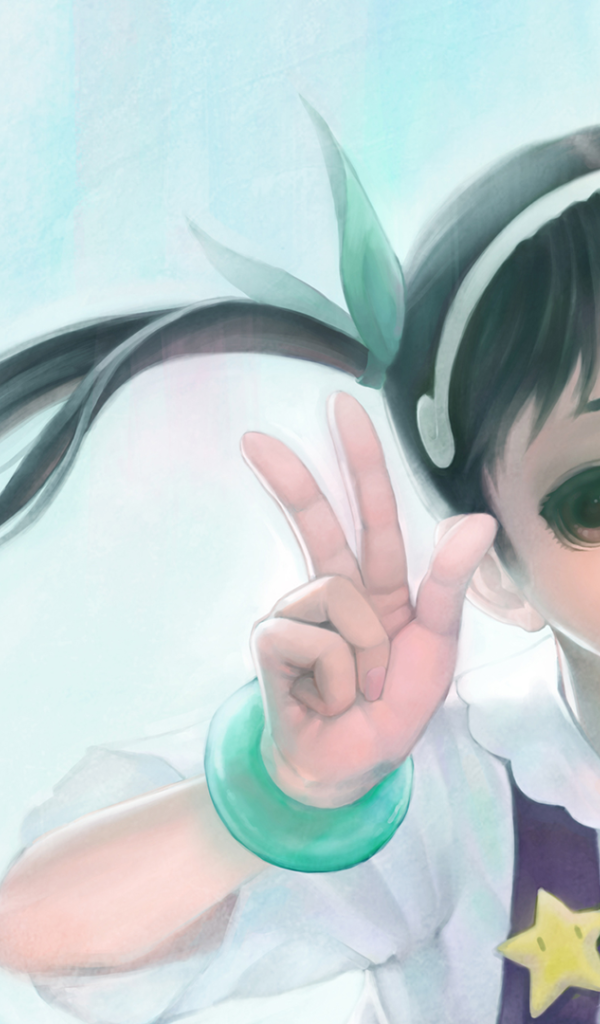 Девушка аниме подмигивает