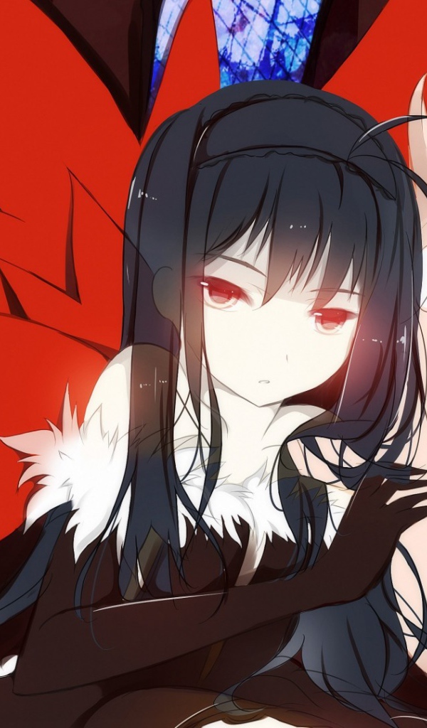 Девушка аниме с поросенком