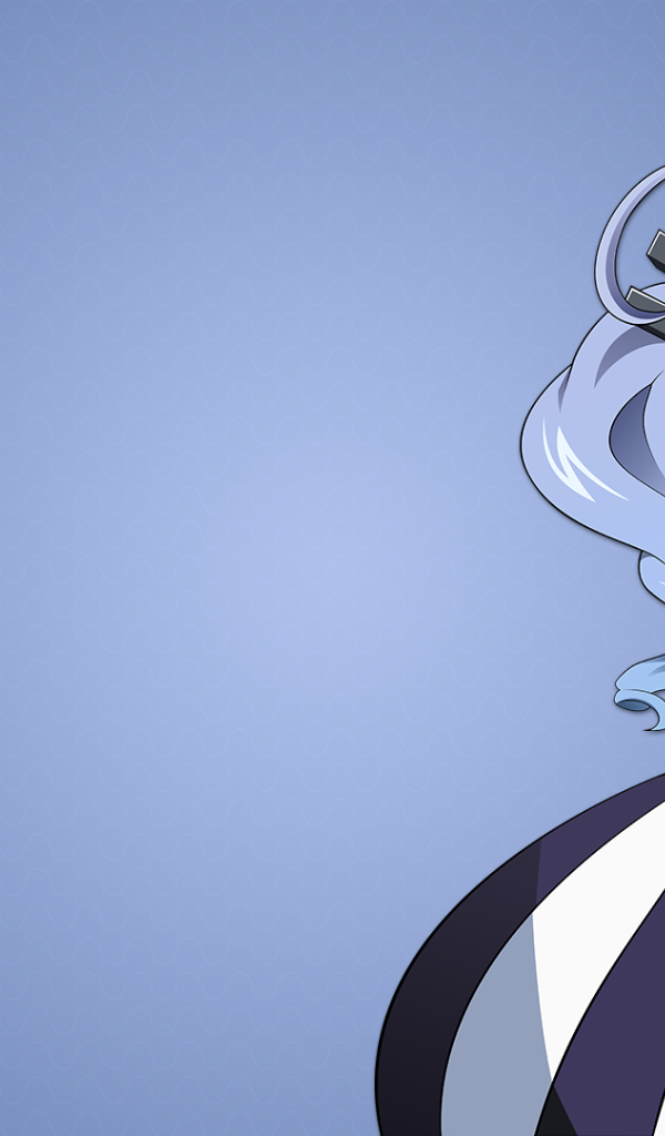 Девушка аниме с голубыми волосами на голубом фоне