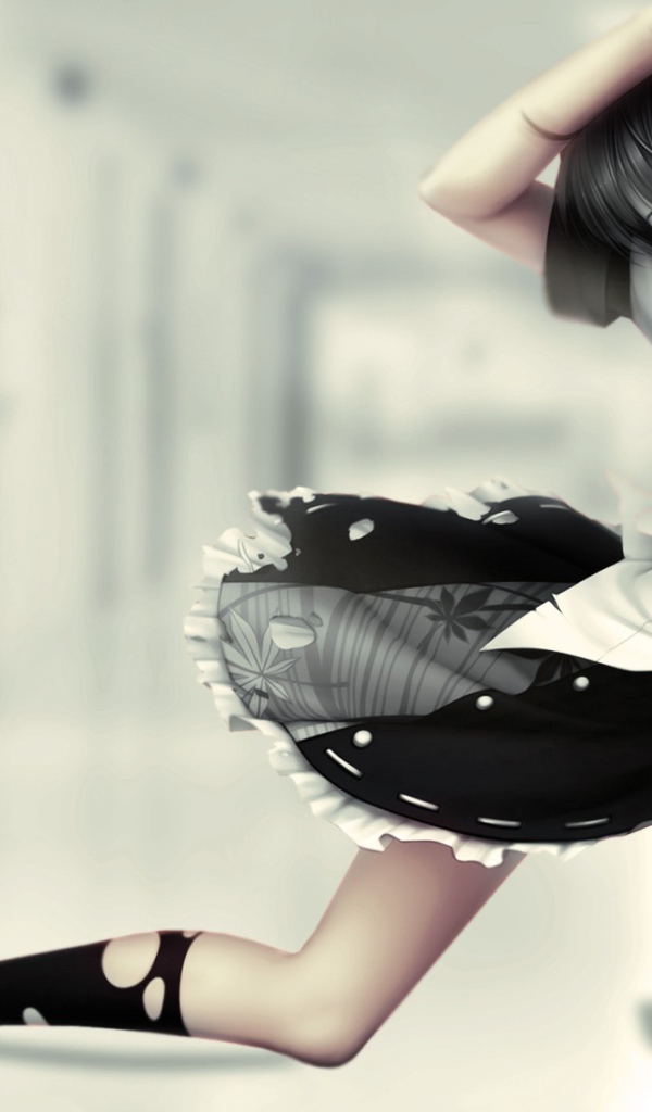 Аниме девушка с красными глазами и фотоаппаратом