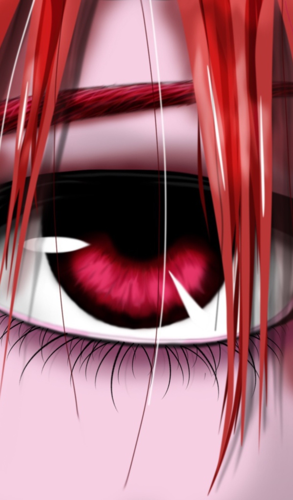 Девушка аниме с красными волосами