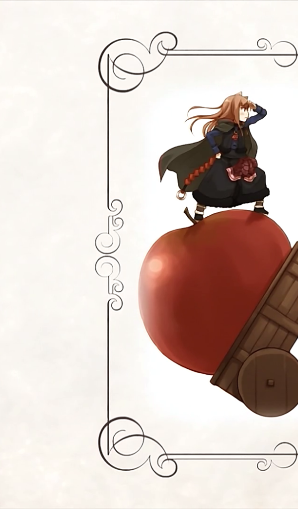 Яблоко на телеге в аниме Волчица и пряности
