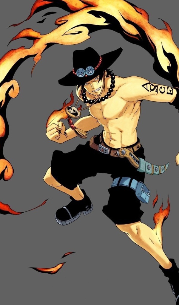 Пламенный герой аниме Портгас Д. Эйс