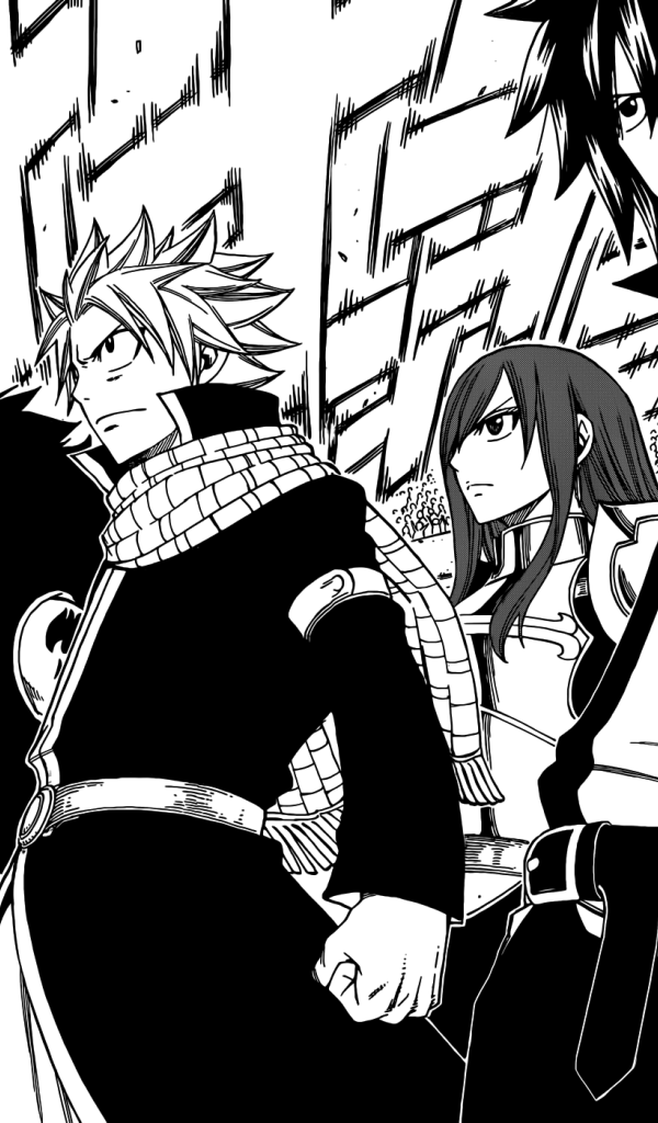 Черно белый рисунок аниме Сказка о хвосте феи