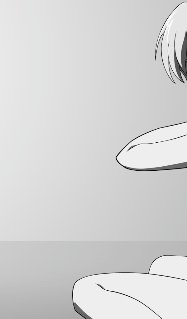 Черно белая девушка из аниме Темнее черного