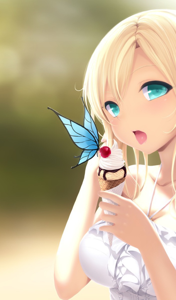 Голубоглазая девочка аниме Kashiwazaki Sena