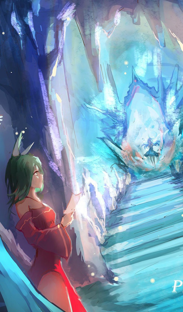 Голубой фентези мир аниме Pixiv Fantasia