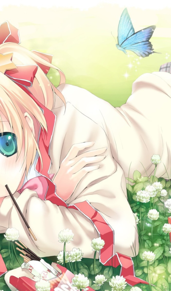 Милая девочка аниме Маленькие проказники