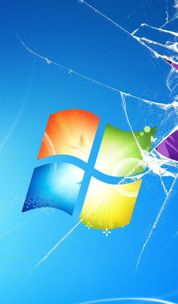 За разбитым экраном девушка аниме