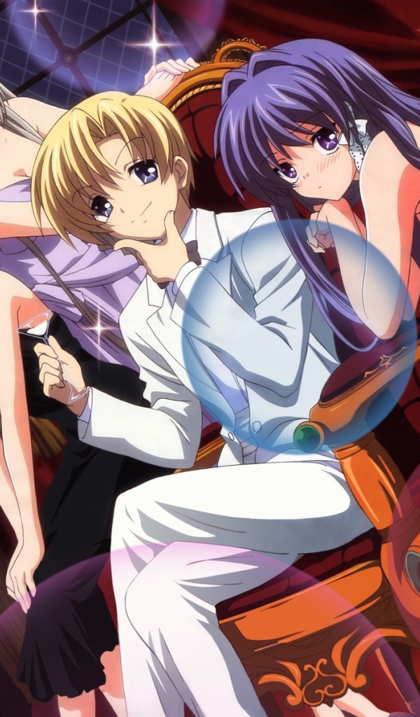 Друзья в кафе в аниме Кланнад