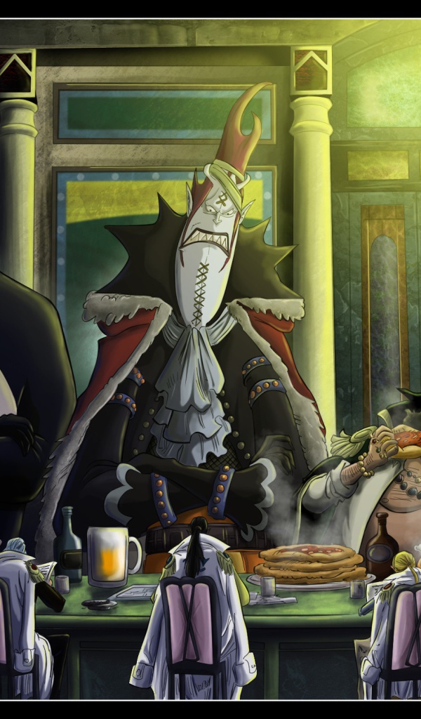 Великаны за столом в аниме Большой куш