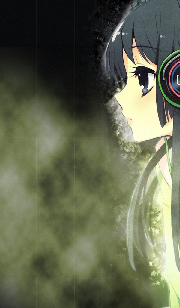 Девушка Акияма Мио в наушниках, аниме