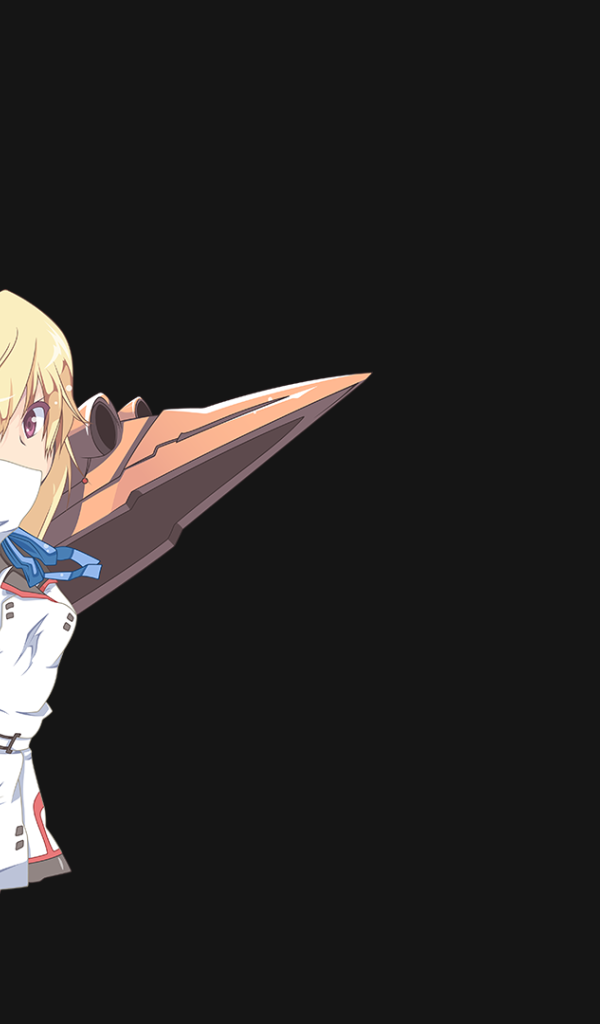 Девушка из аниме Необъятные Небеса на черном фоне