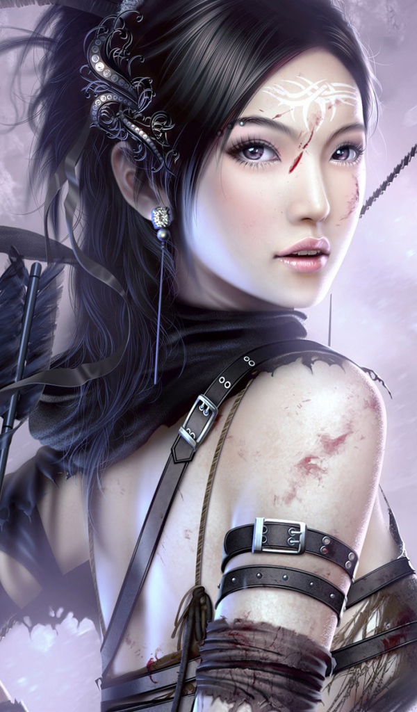 Девушка с луком и стрелами аниме