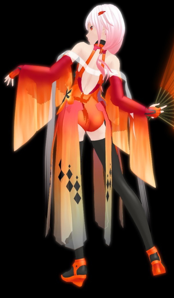 Девушка с веером в аниме Guilty Crown