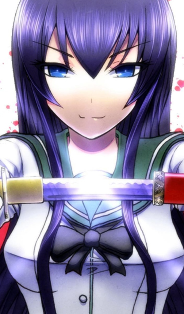 Девушка с катаной в аниме Highschool DxD