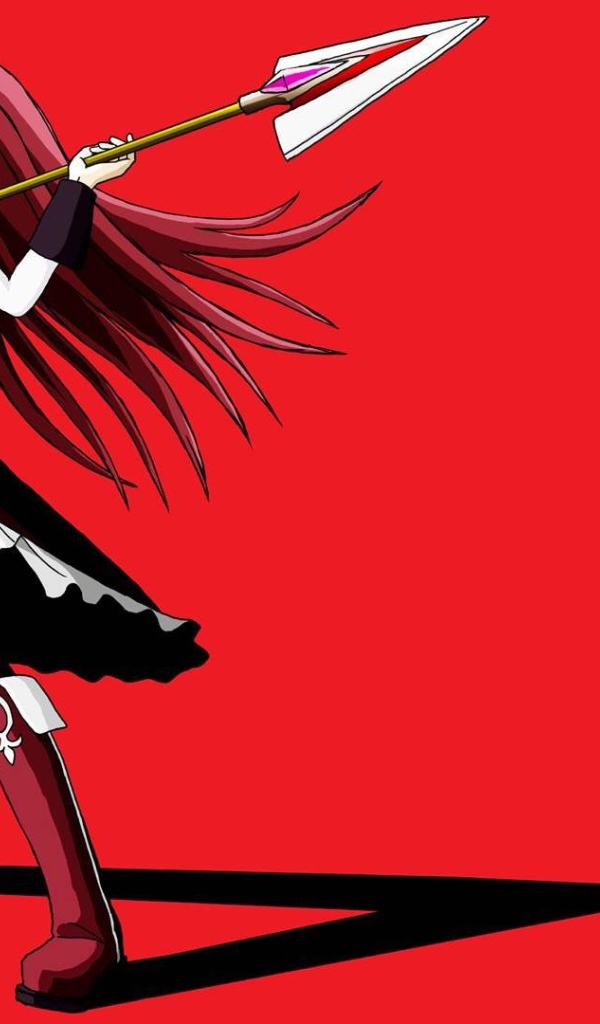 Девушка с копьем на красном фоне, Девочка-волшебница Мадока