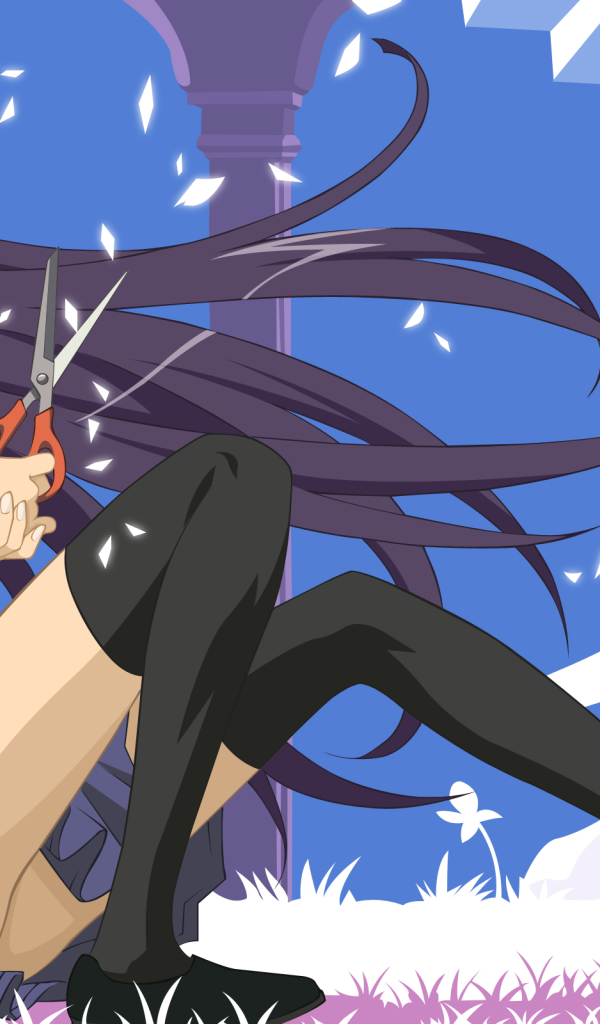 Девушка с ножницами в аниме Bakemonogatari