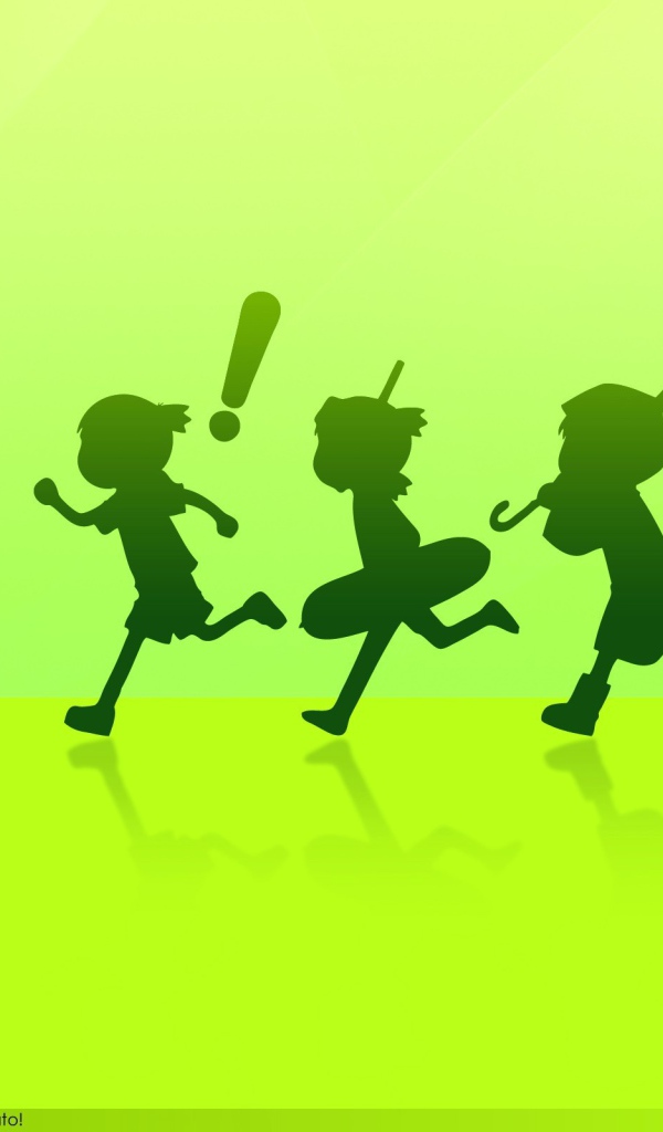 Зеленые силуэты персонажей аниме