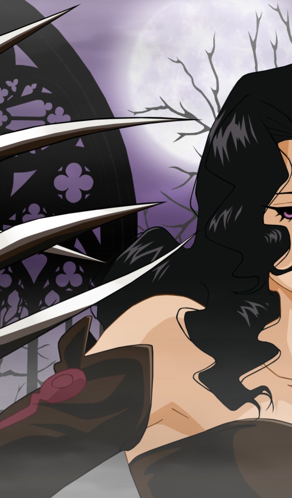 Черноволосая ведьма из аниме