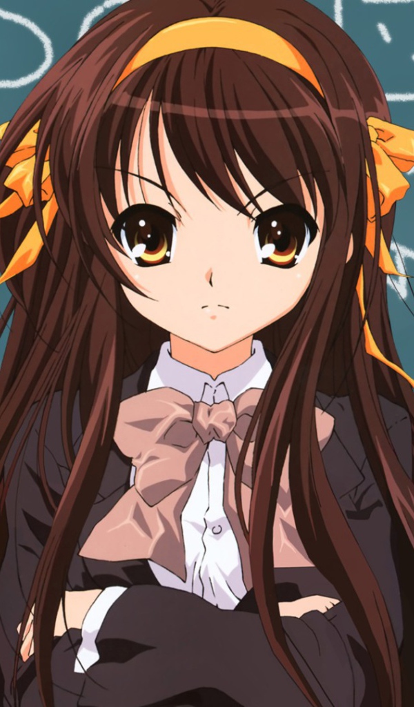 Харухи Судзумия у школьной доски