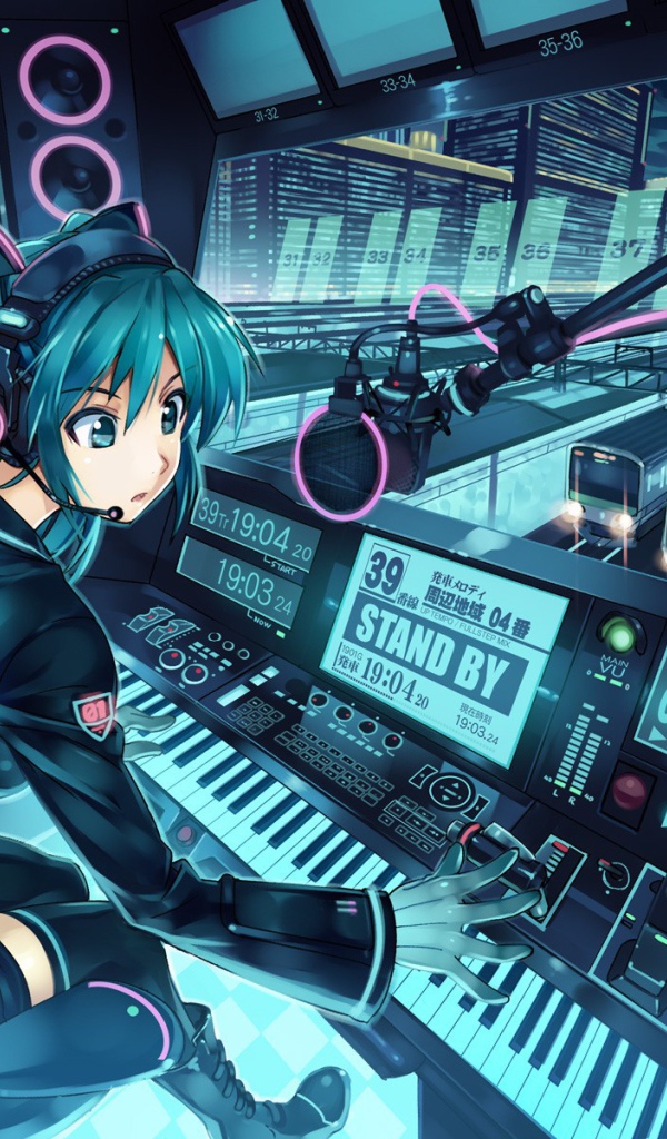 Хацунэ Мику регулирует железнодорожное движение