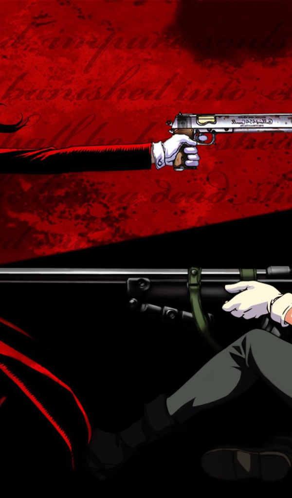 Персонажи аниме Hellsing с оружием