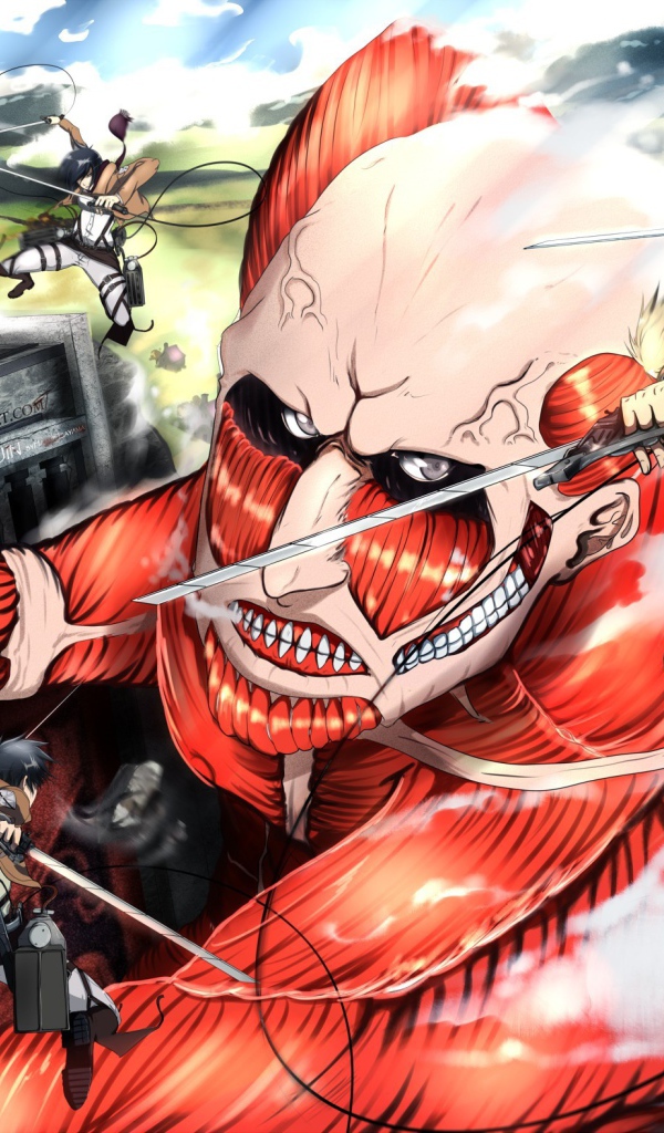 Огромный монстр из аниме Атака Титанов