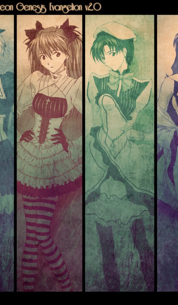 Изображение девушек из аниме Neon Genesis Evangelion
